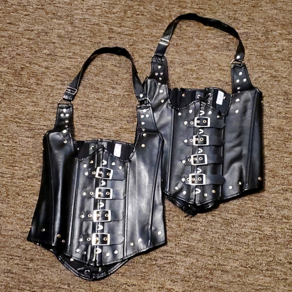 Other - Vegan leather halter corset